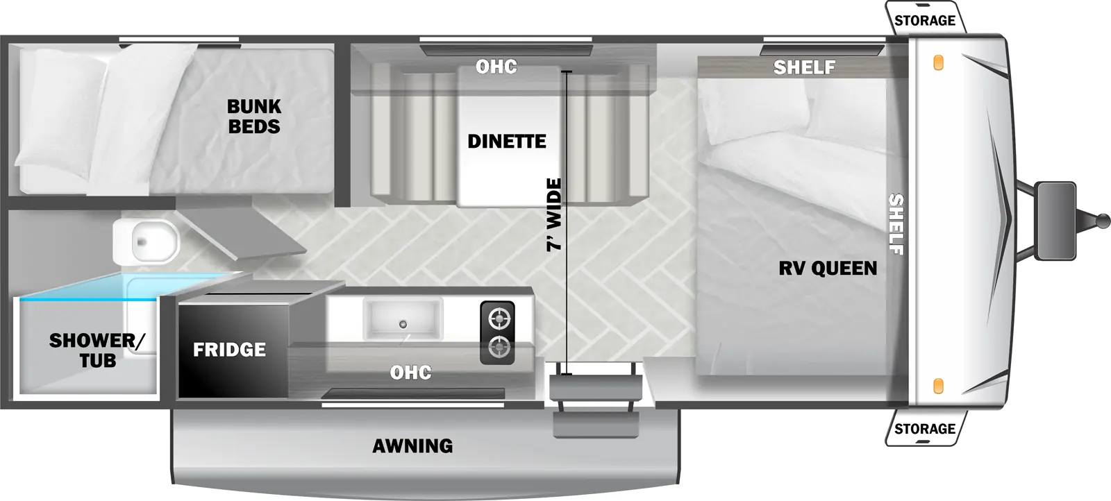 Cruise Lite Southwest T171BHCE Floorplan